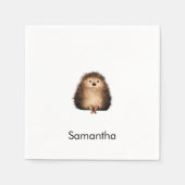 緑色昇華ウッドランドヘッジホッグベイビーシャワー スタンダードカクテルナプキン (正面)