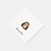 緑色昇華ウッドランドヘッジホッグベイビーシャワー スタンダードカクテルナプキン (角)