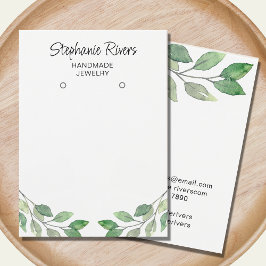 緑色書道イヤリングジュエリー表示カード
