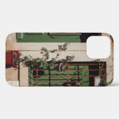 緑色植物付き緑色木製扉 Case-Mate iPhoneケース (裏面 (横))