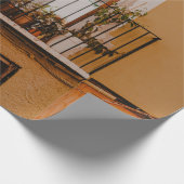 緑色植物付き茶色木枠 ラッピングペーパー (角)