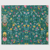 緑色植物型包み紙 ラッピングペーパー (フラット)