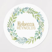 緑色植物耐水ラベル ラベル (デザイン1)