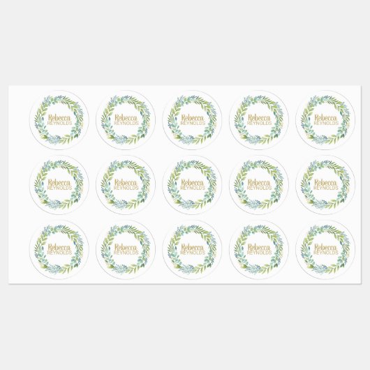 緑色植物耐水ラベル ラベル (シート)