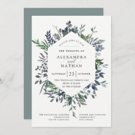 緑色水彩フレーム | 結婚s 招待状