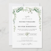 緑色水彩ユーカリ結婚式招待状 招待状 (正面)