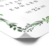 緑色水彩幾何結婚ポスター ポスター (角)