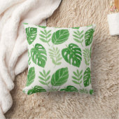 緑色水彩植物離れの鮮やかかわいらしく クッション (ブランケット)