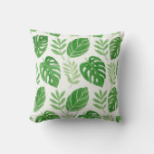 緑色水彩植物離れの鮮やかかわいらしく クッション (正面)