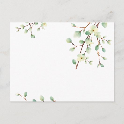 緑色淡い色のユーカリ水彩 ポストカード (正面)