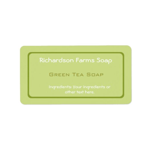 緑色無地の石鹸ラベル ラベル (正面)