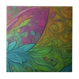 緑色無地カエル用セラミックタイルセット タイル