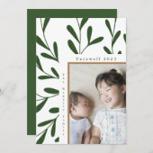 緑色白フレーム写真別れ2023 シーズンカード (正面/裏面)