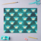 緑色白熱［赤熱］光を放つの蝶の切り離 薄葉紙 (クラフト)