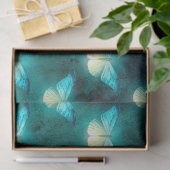 緑色白熱［赤熱］光を放つの蝶の切り離 薄葉紙 (ギフト)