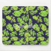 緑色自然アクリル絵を描リーフ マウスパッド (正面)
