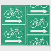 緑色自転車経路右矢印案内標識 ラッピングペーパー (フラット)