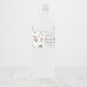 緑色花のブライダルシャワー水瓶ラベル ペットボトルラベル (正面)