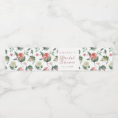 緑色花のブライダルシャワー水瓶ラベル ペットボトルラベル (シングルラベル)