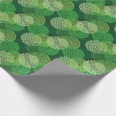 緑色花柄 ラッピングペーパー (角)