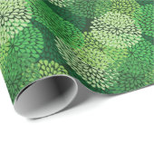 緑色花柄 ラッピングペーパー (ロールコーナー)