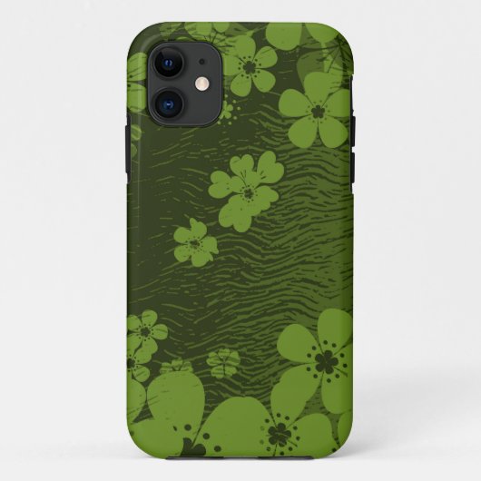 緑色花柄 Case-Mate iPhoneケース (裏面)