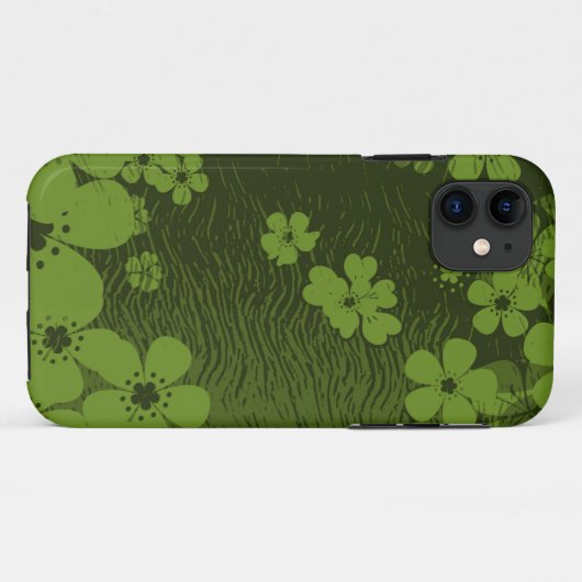 緑色花柄 Case-Mate iPhoneケース (裏面(横))