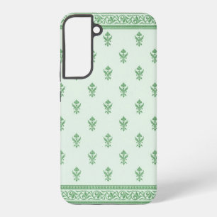 緑色花柄 SAMSUNG GALAXY S22+ケース