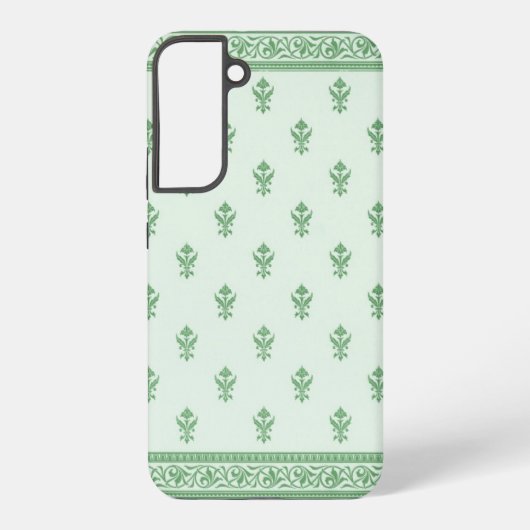 緑色花柄 SAMSUNG GALAXYケース (裏面)