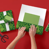 緑色華美のグラインチパターン ラッピングペーパーシート