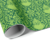 緑色華美のグラインチパターン ラッピングペーパー (ロールコーナー)