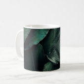 緑色葉のマクロ撮影 コーヒーマグカップ (正面左)