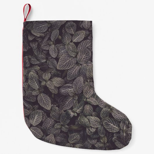 緑色葉の スモールクリスマスストッキング (正面)