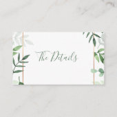 緑色葉の「詳細」のエンク結婚ロージャカード エンクロージャーカード (正面)