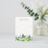 緑色葉多肉牡丹ネックレスディスプレイ 名刺 (スタンド正面)