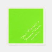 緑色蛍光無地の色 スタンダードカクテルナプキン (正面)