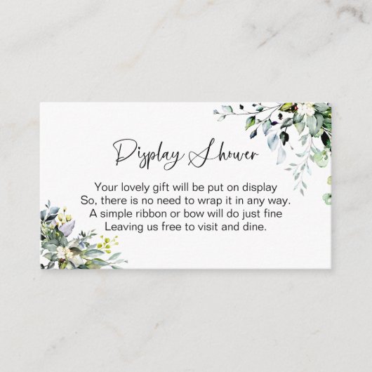 緑色表示シャワー囲いカード エンクロージャーカード (正面)