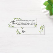 緑色観葉表示ブライダルシャワーミニギフトカード (デスク)