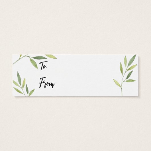 緑色観葉表示ブライダルシャワーミニギフトカード (裏面)