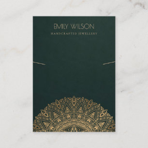 緑色金ゴールドマンクラシックダ華美ラネックレスディスプレイ 名刺