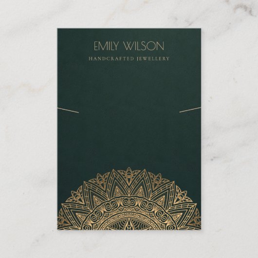緑色金ゴールドマンクラシックダ華美ラネックレスディスプレイ 名刺 (正面)