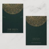 緑色金ゴールド華美ネックレスディスプレイ 名刺 (正面/裏面)