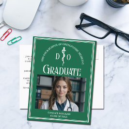 緑色骨障害医学校卒業写真 案内ポストカード