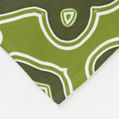 緑色鮮やかの織物プリント模様デザイン フリースブランケット (角)