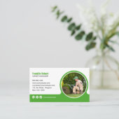 緑芝刈り風景デザイナーガーデン 名刺 (スタンド正面)