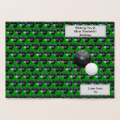 緑芝鉢とジャッキ金箔誕生日カード 箔カード (内部)