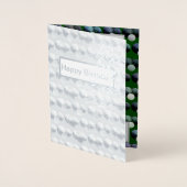 緑芝鉢、銀箔誕生日カード 箔カード (正面)