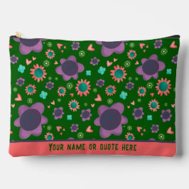 緑花スタイリッシュ模様カスタム化粧料バッグ アクセサリーポーチ