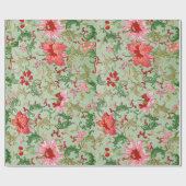 緑花柄ラッピング紙 ラッピングペーパー (フラット)