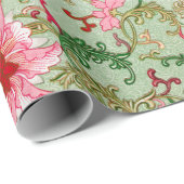 緑花柄ラッピング紙 ラッピングペーパー (ロールコーナー)